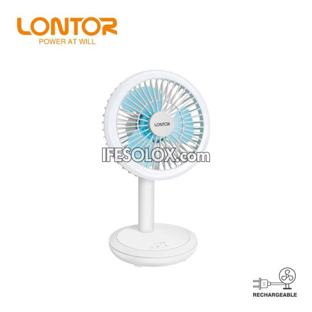 LONTOR 5" Rechargeable Standing Fan with 3-Blades (CTL-MF029-5) - Brand New
