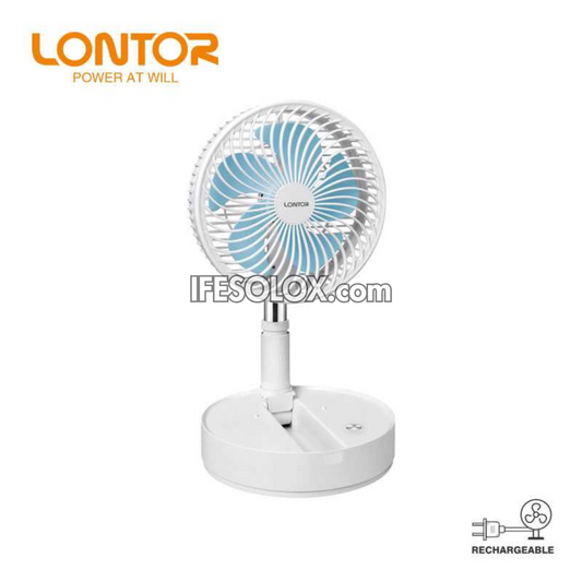 LONTOR 7" Rechargeable Standing Fan with 3-Blades (CTL-MF028-7) - Brand New