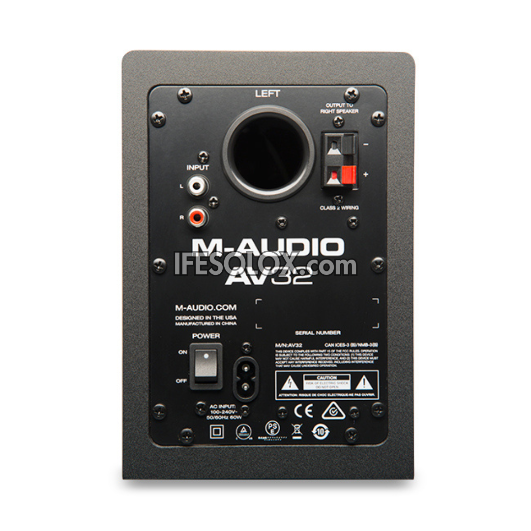 M-AUDIO AV32 Dual (2-Way) 3" Powered Compact Studio Desktop Monitor Speakers - Brand New