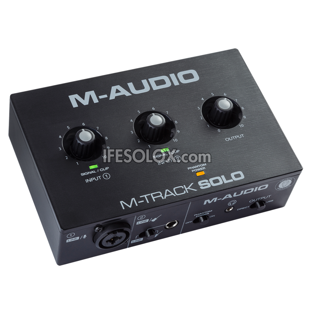 M-Audio M-Track Solo 2-Channel USB Audio Interface with 1 Crystal Preamp and Instrument Input - Brand New