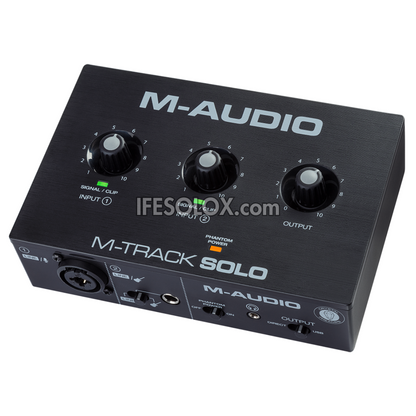 M-Audio M-Track Solo 2-Channel USB Audio Interface with 1 Crystal Preamp and Instrument Input - Brand New