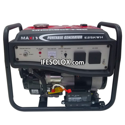 MAXI E25KWH 3.1KVA Pure Copper Key Start Gasoline Generator with Tire and Handles - Brand New