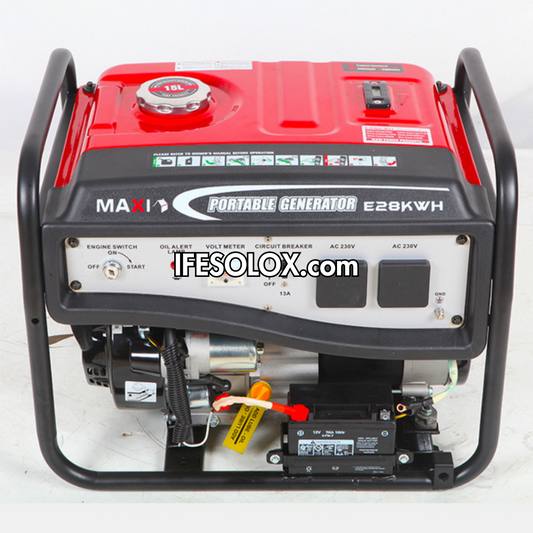 MAXI E28KWH 3.5KVA Pure Copper Key Start Gasoline Generator with Tire and Handles - Brand New