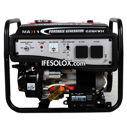 MAXI E28KWH 3.5KVA Pure Copper Key Start Gasoline Generator with Tire and Handles - Brand New