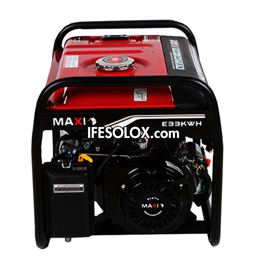 MAXI E33KWH 4.1KVA Pure Copper Key Start Gasoline Generator with Tire and Handles - Brand New