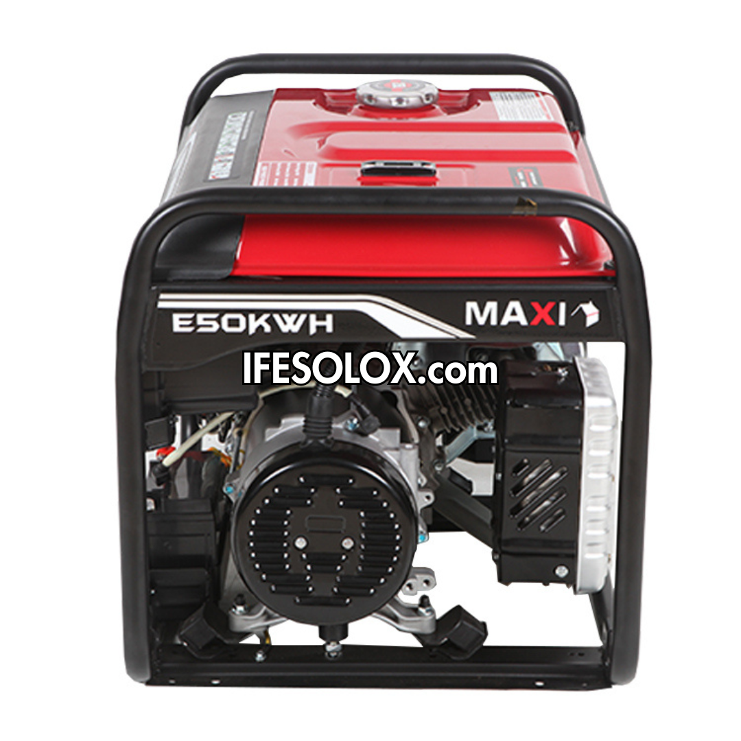 MAXI E50KWH 6.25KVA Pure Copper Key Start Gasoline Generator with Tire and Handles - Brand New