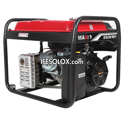 MAXI E50KWH 6.25KVA Pure Copper Key Start Gasoline Generator with Tire and Handles - Brand New