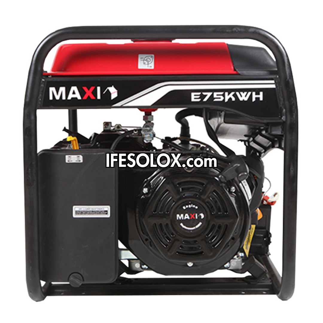 MAXI E75KWH 9.3KVA Pure Copper Key Start Gasoline Generator with Tire and Handles - Brand New
