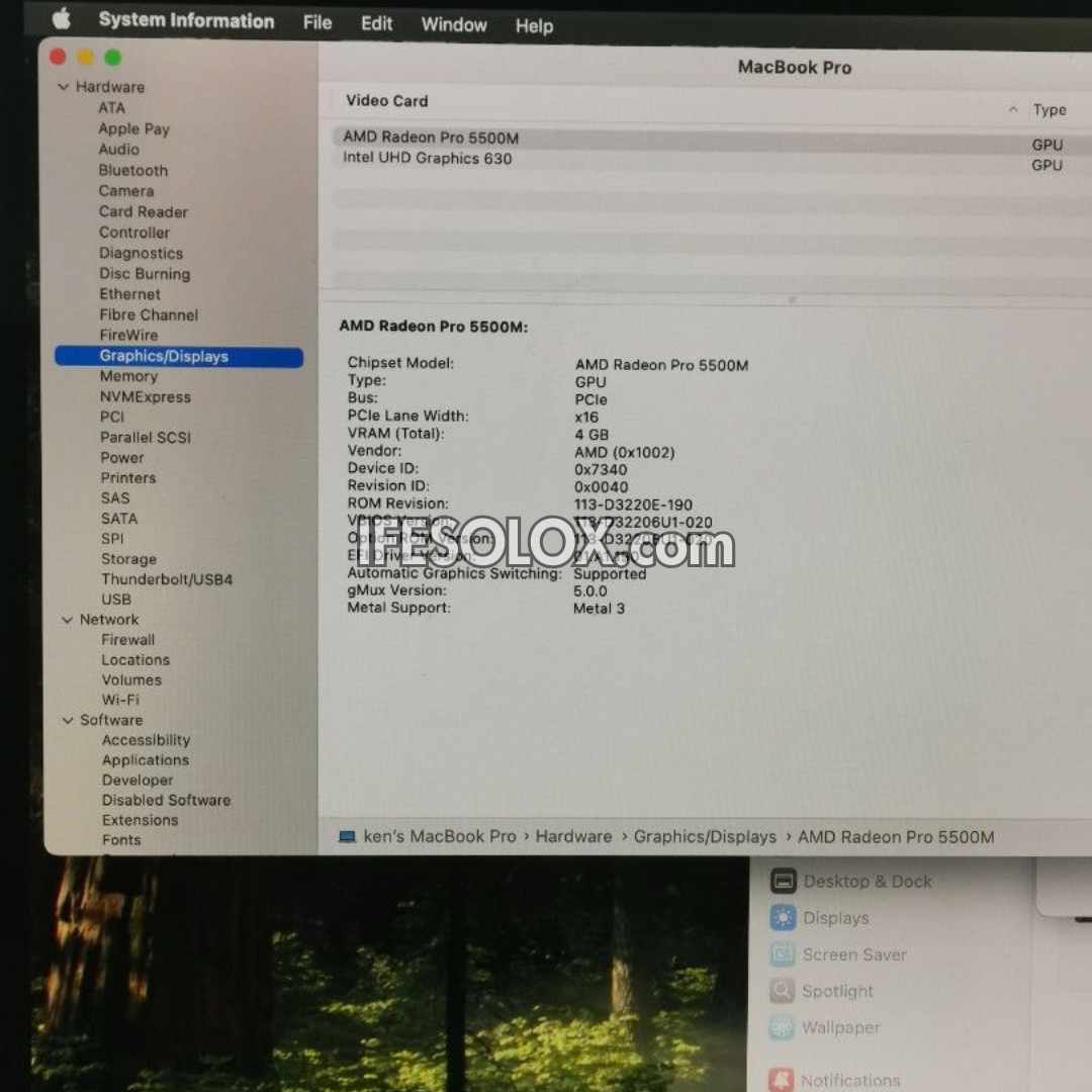 MacBook Pro 2019 16" Retina Display Laptop with Intel Core i9 9th Gen, 32GB DDR4 RAM, 1TB SSD - Foreign Used