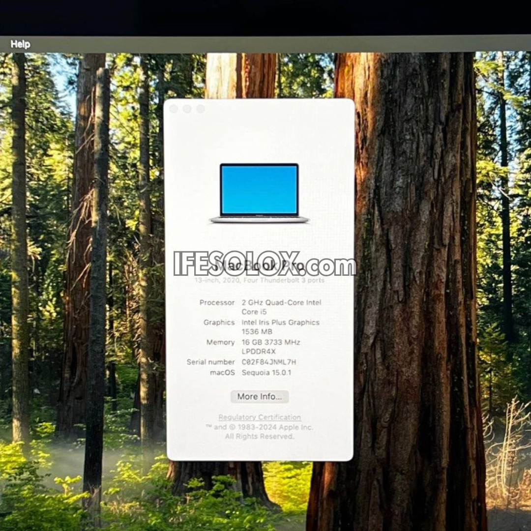 MacBook Pro 2020 13.3" Retina Display Laptop with Intel Core i5 10th Gen, 16GB DDR4 RAM, 512GB SSD - Foreign Used