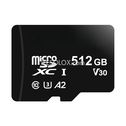 Micro SDXC 512GB Memory Card (A2, U3) with Full Size SD Adapter - Brand New