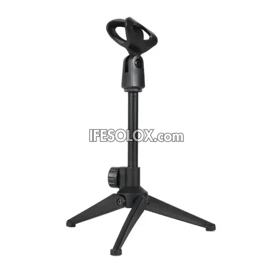 Low Profile Adjustable Height Microphone Stand with Tripod Base - Brand New