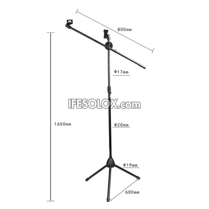 Adjustable Height Microphone Stand with Tripod Base - Brand New