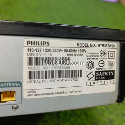 Philips HTB3520 5.1Ch 1000Watts Bluetooth 3D Blu-ray DVD Home Theater Machine Head - London Used