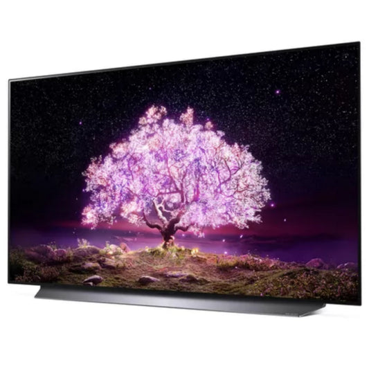 LG 55 Inch OLED 55C1PVB 4K HDR Ultra HD webOS Smart AI Thinq TV Angle View - Brand New