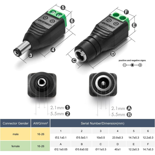 DC Power Jack Connectors (Male, Female and Other Configurations) - Bra ...