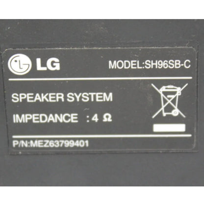 LG SH96SB-C 4 Ohms Surround Home Theater Center Speakers - Foreign Used