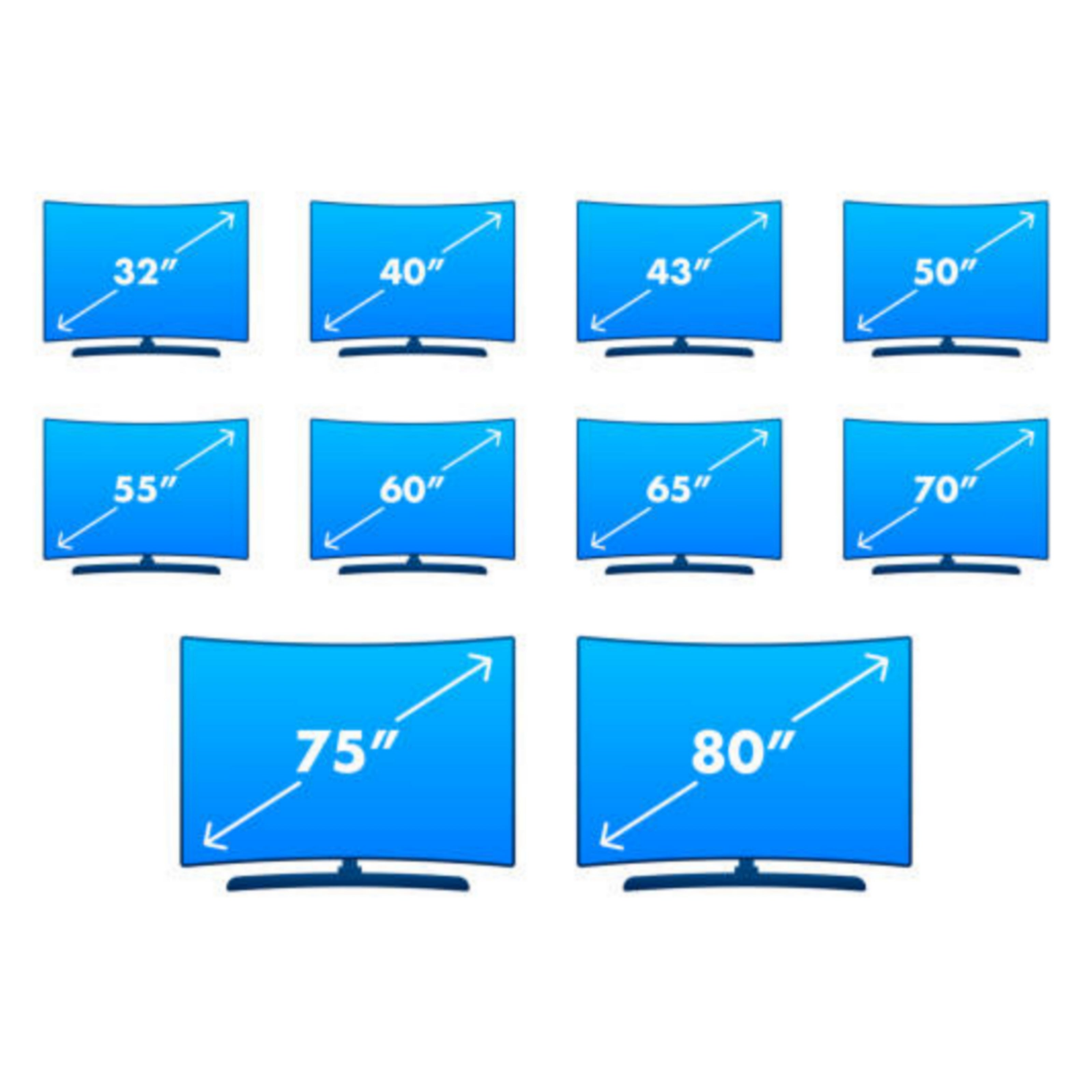 Shop new TV by size