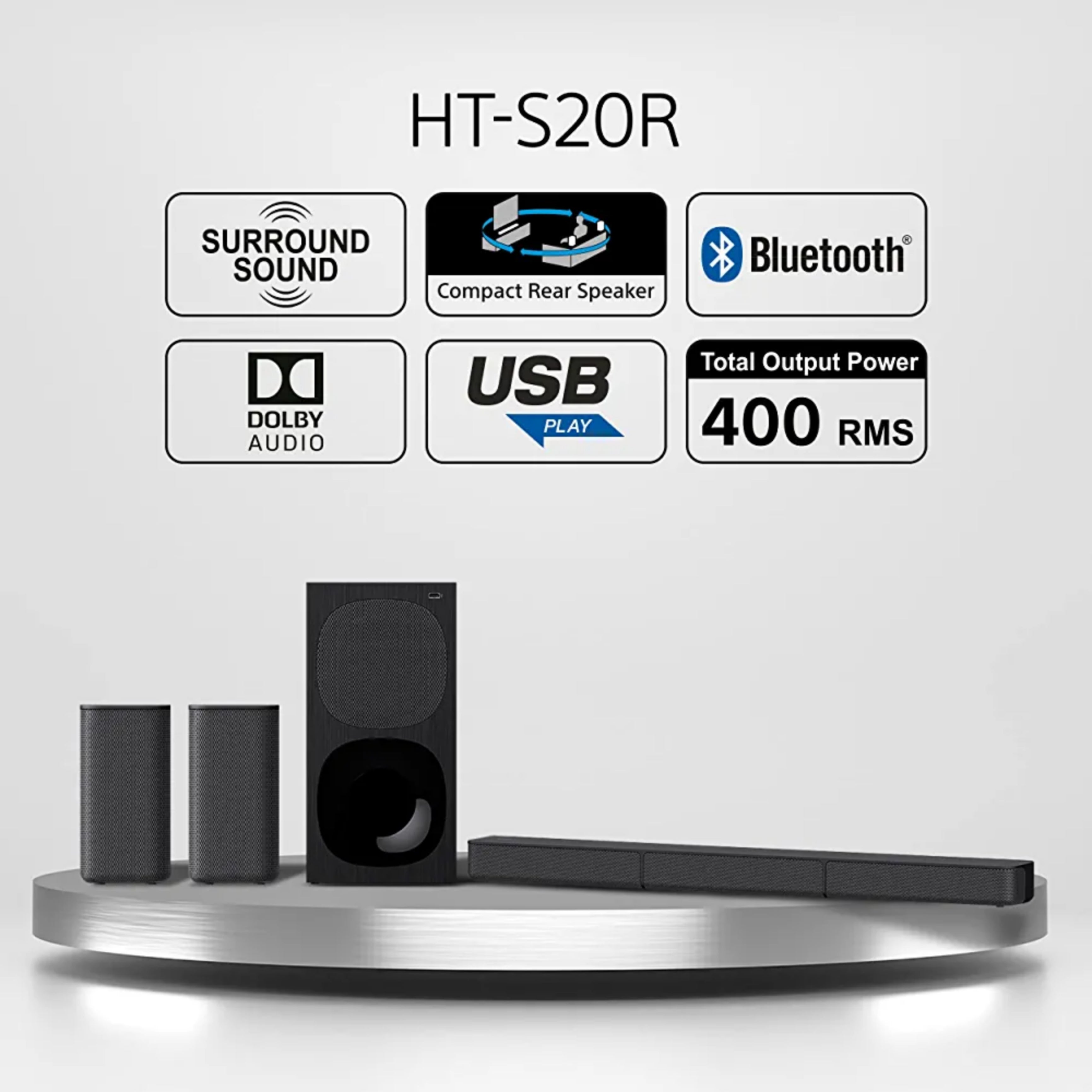 Sony soundbar best sale with rear speakers