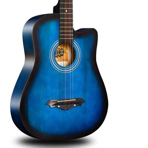 Classic 38" Blue Single-cut Acoustic Guitar - Brand New