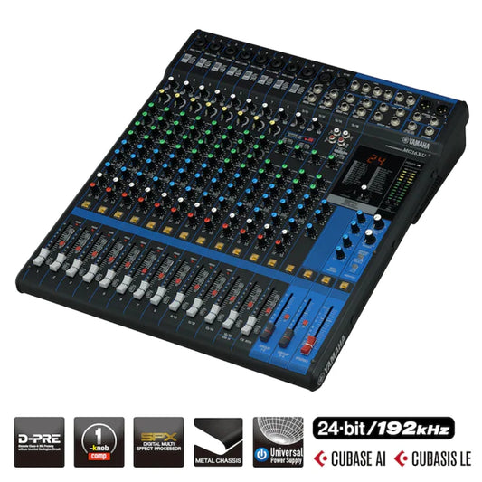 Yamaha MG16XU 16-Channel 6-Bus Powered Mixer With USB Interface and Effects - Brand New