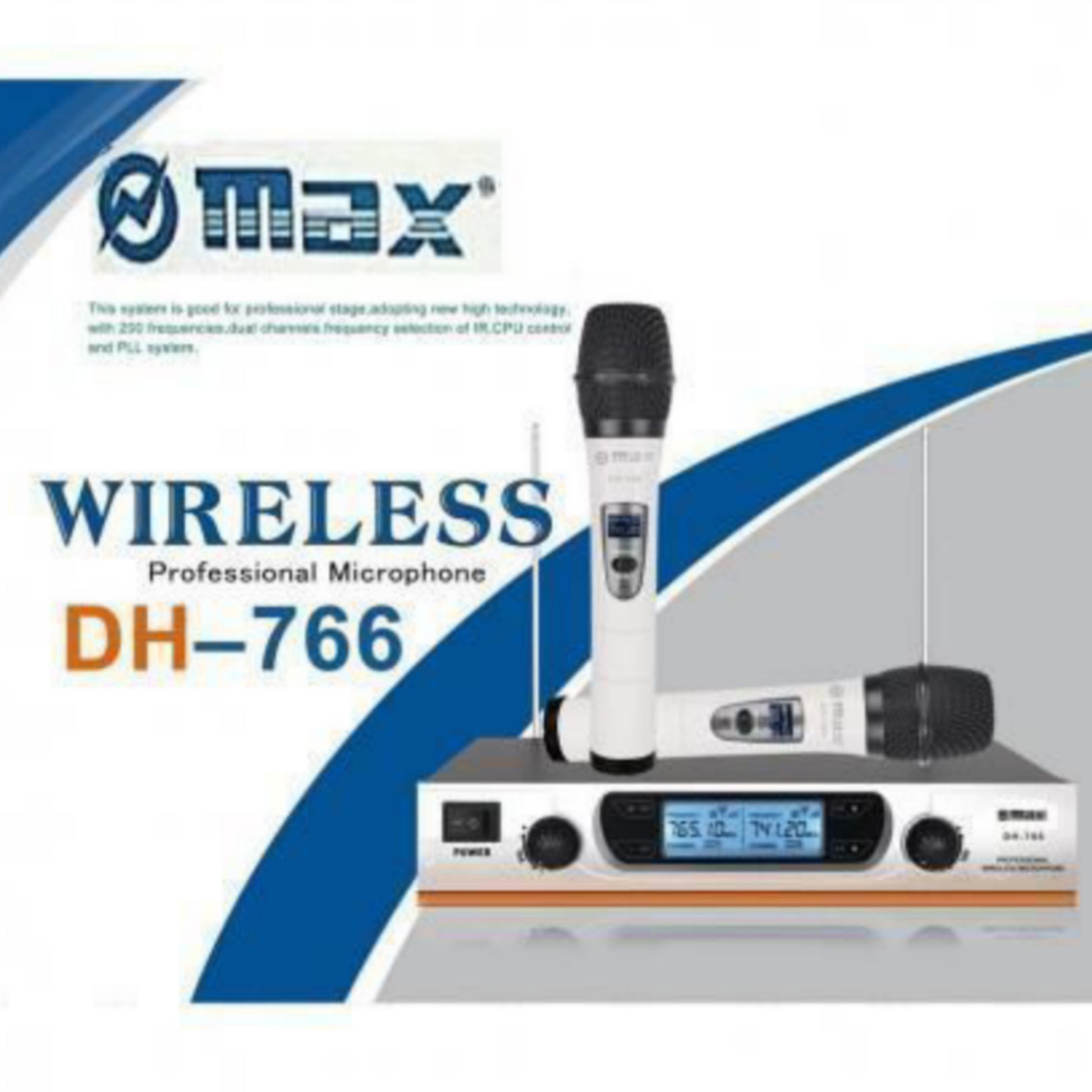 Max DH-766 Multi-channel Dual(2-way) UHF Wireless Vocal Microphone - Brand New