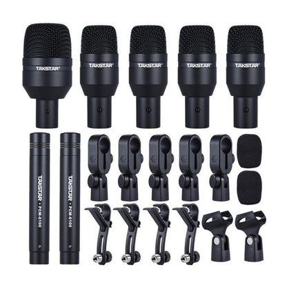 TAKSTAR DMS-D7 7-Piece Drum Instruments Microphone Set with Mic Holders, Clamps and Hard Case - Brand New