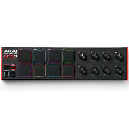 AKAI Professional LPD8 USB MIDI Controller with 8 Responsive RGB MPC Drum Pads and 8 Assignable Knobs - Brand New