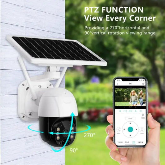 SLX Smart WiFi Solar PTZ IP Camera (3.6mm 3MP Lens) with 4G SIM support, 2-Way Audio and Night Vision - Brand New