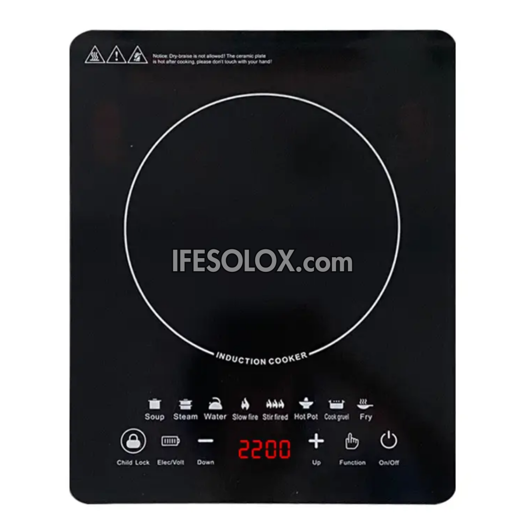 Portable 2200W Hot Plate Induction Cooker with Sensor Touch, LED Display, Child Lock - Brand New