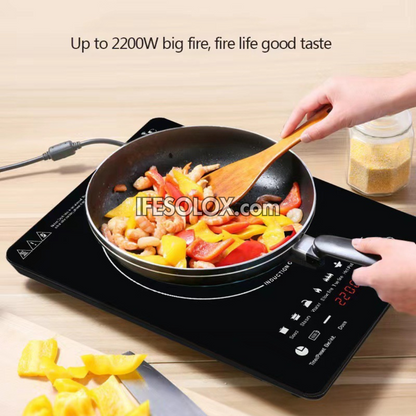 Portable 2200W Hot Plate Induction Cooker with Sensor Touch, LED Display, Child Lock - Brand New