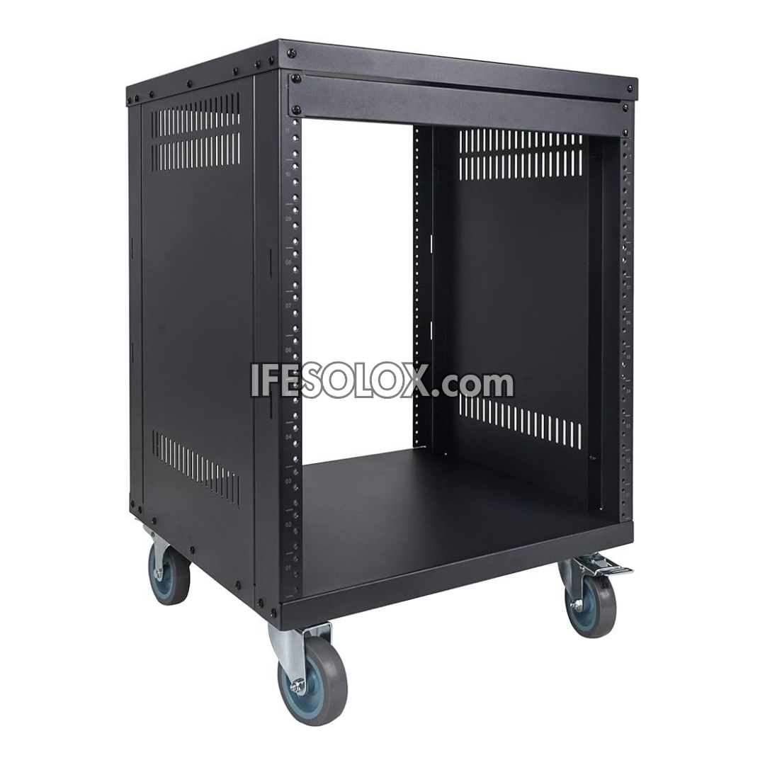 Professional 12U Portable Rolling Studio Rack Cabinet for Server, Networking & Studio Applications - Brand New