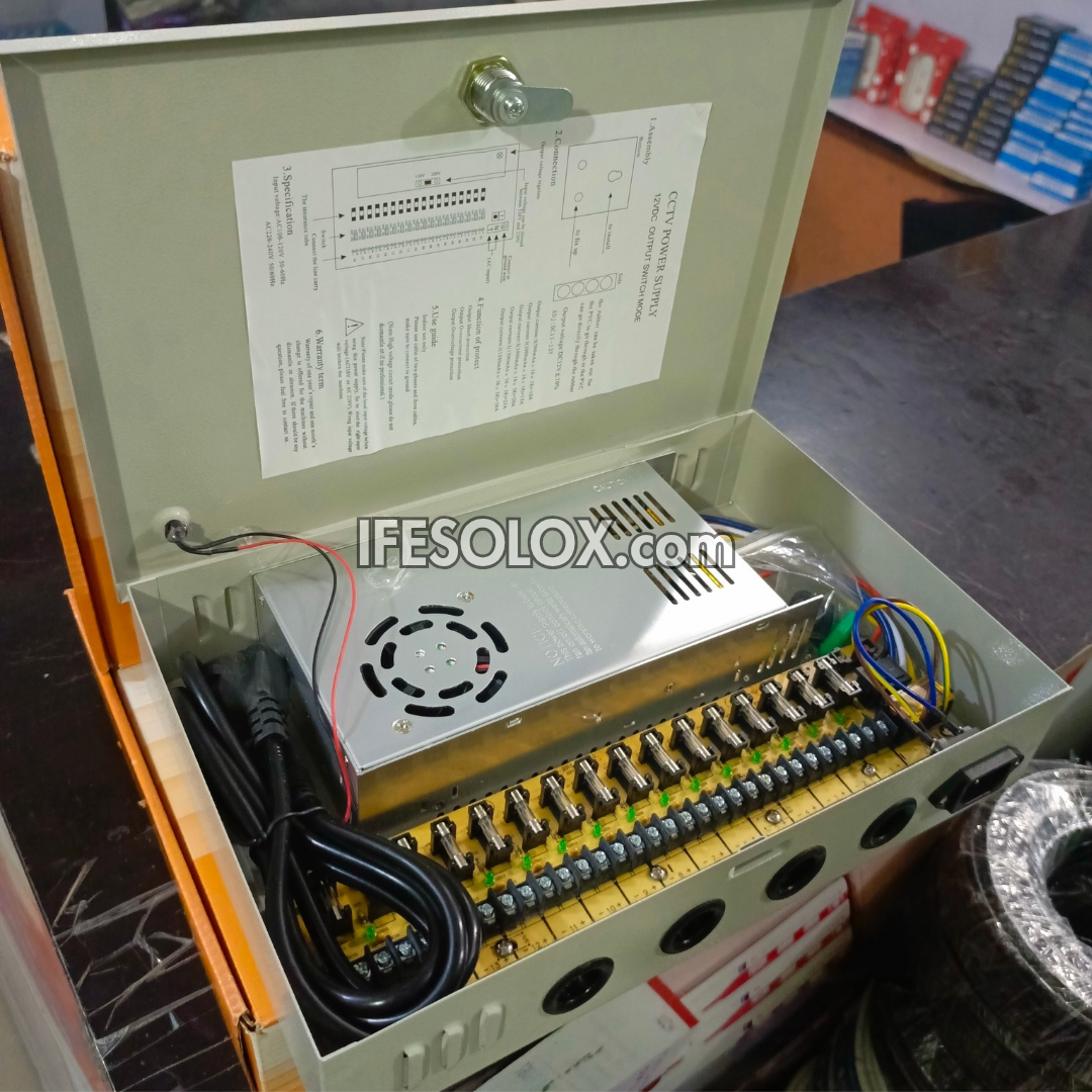 Professional 16-Way 12V DC CCTV Power Supply Box with Individual Fuse - Brand New