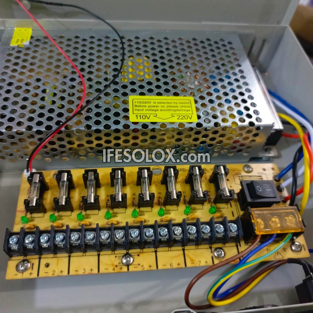 Professional 8-Way 12V DC CCTV Power Supply Box with Individual Fuse - Brand New