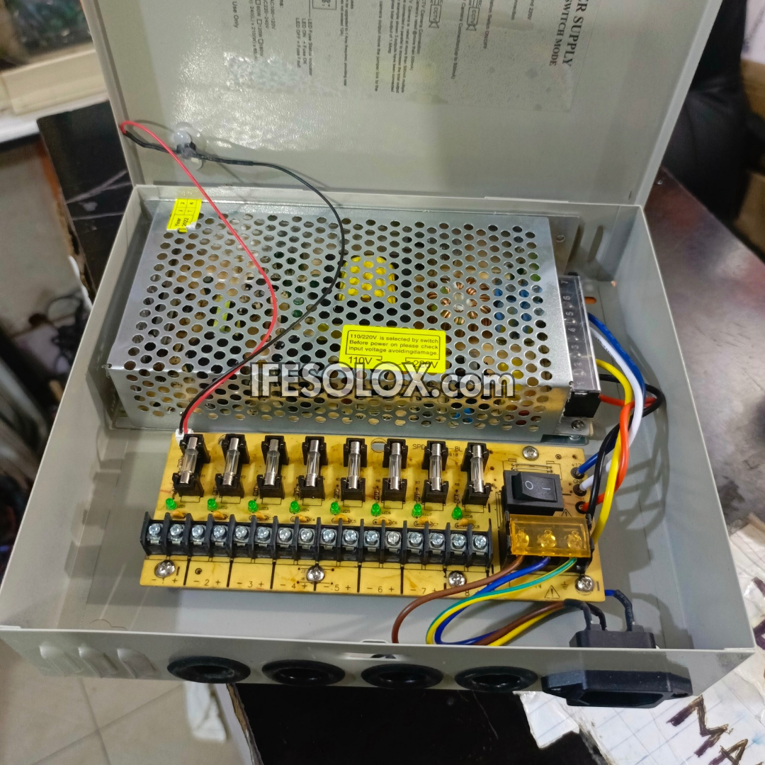 Professional 8-Way 12V DC CCTV Power Supply Box with Individual Fuse - Brand New