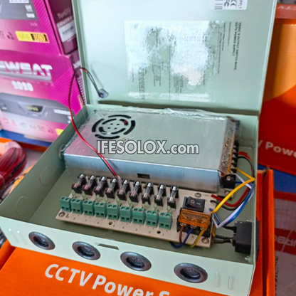 Professional 9-Way 12V DC CCTV Power Supply Box with Individual Fuse - Brand New