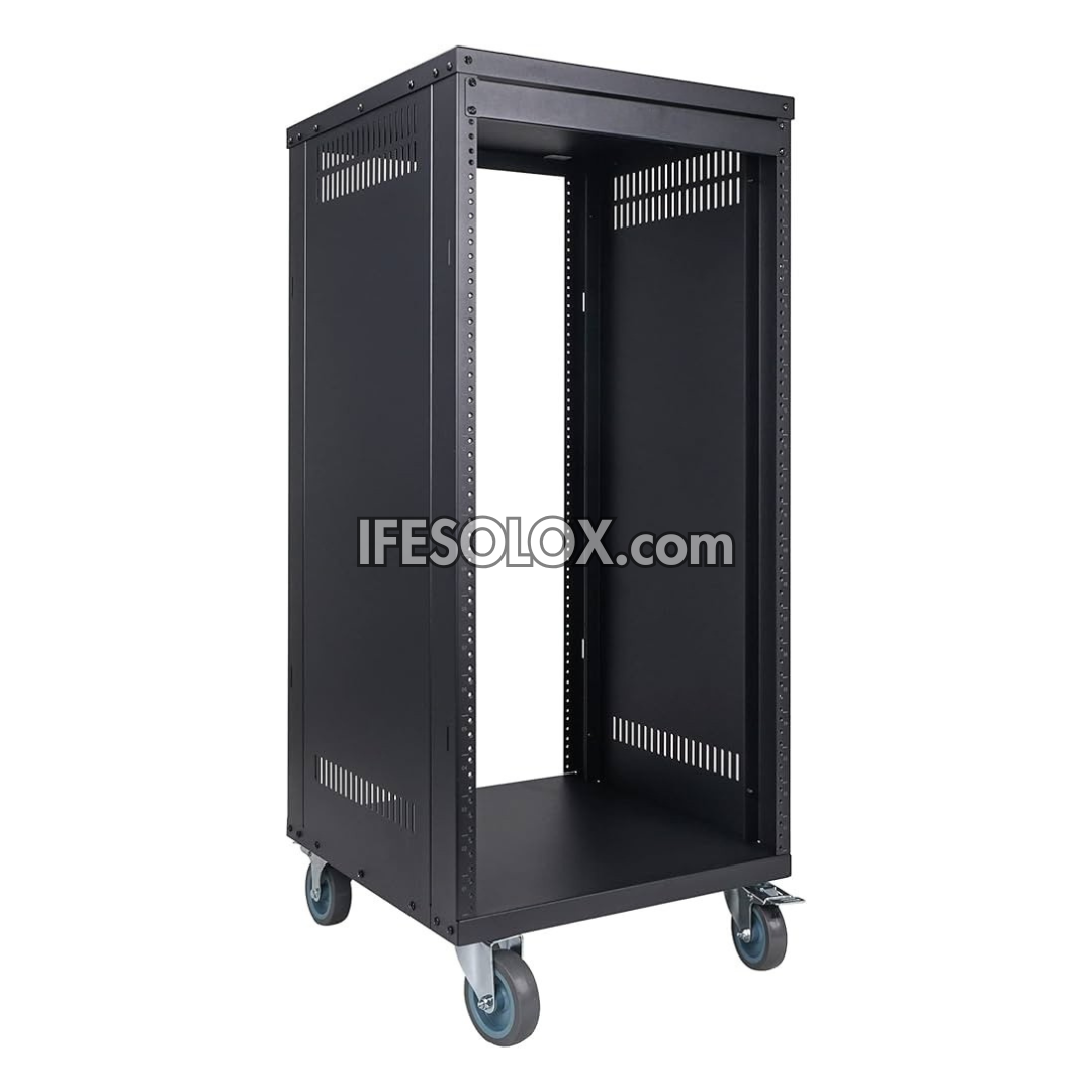 Professional 21U Portable Rolling Studio Rack Cabinet for Server, Networking & Studio Applications - Brand New