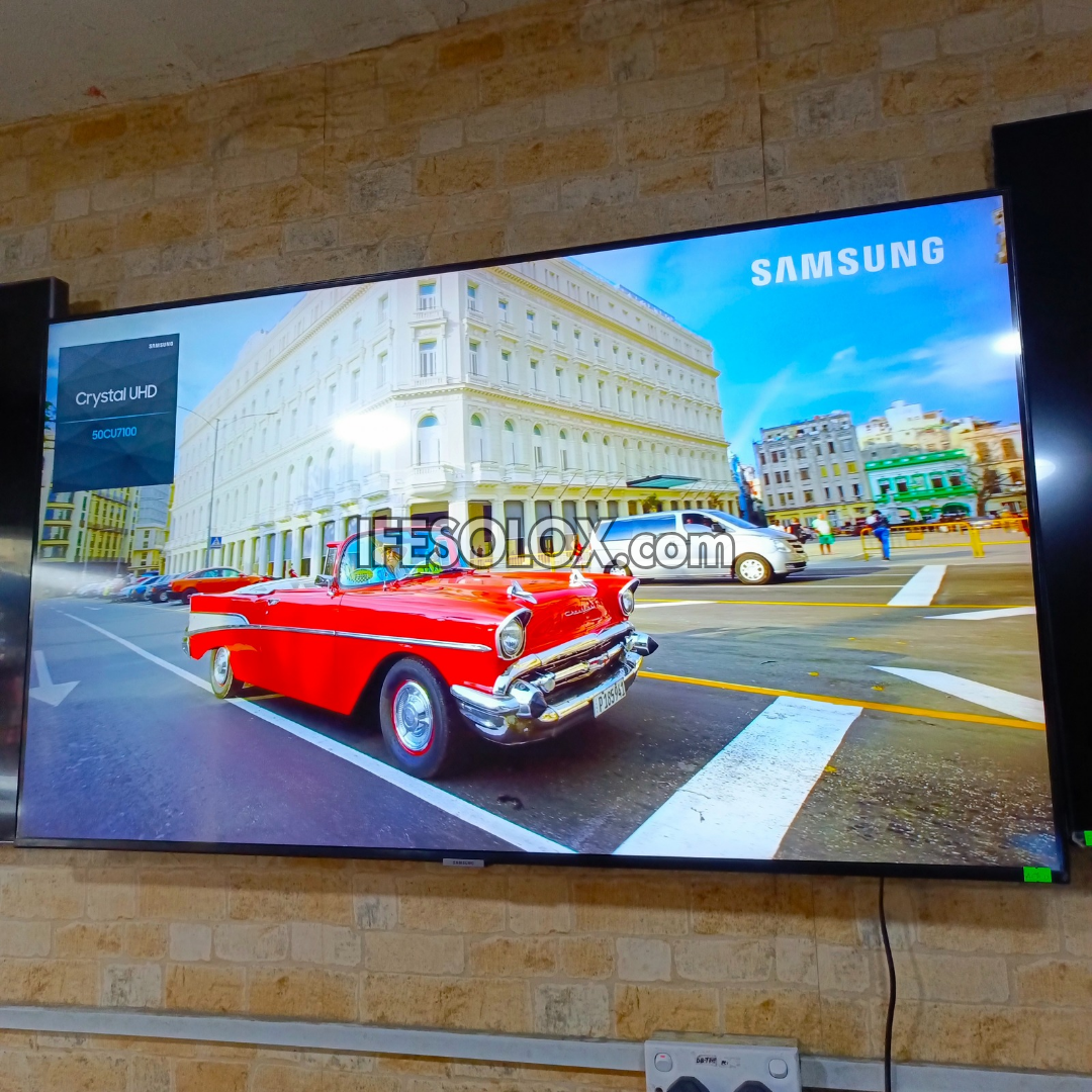 SAMSUNG 50 inch UE50CU7100 Series 2023 Crystal UHD 4K Smart Frameless TV with Bluetooth, Miracast & AirPlay - Foreign Used