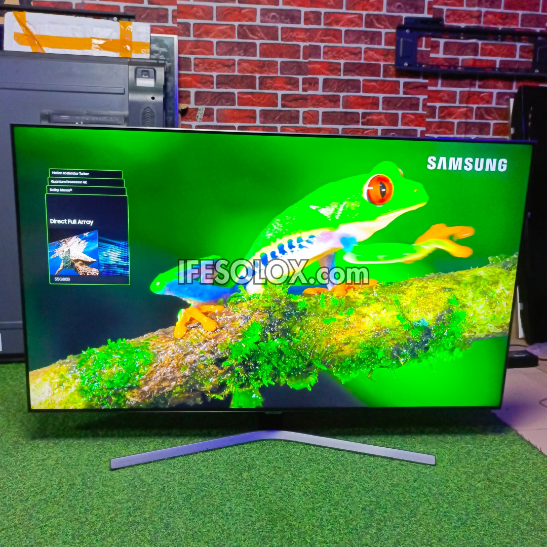 SAMSUNG 55 Inch 55Q80B Premium True 4K UHD Quantum HDR Smart Frameless QLED TV - Foreign Used