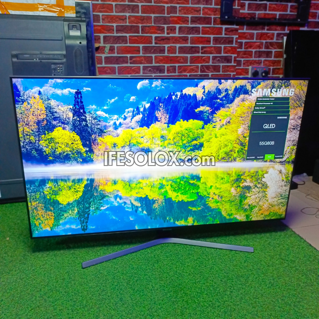 SAMSUNG 55 Inch 55Q80B Premium True 4K UHD Quantum HDR Smart Frameless QLED TV - Foreign Used