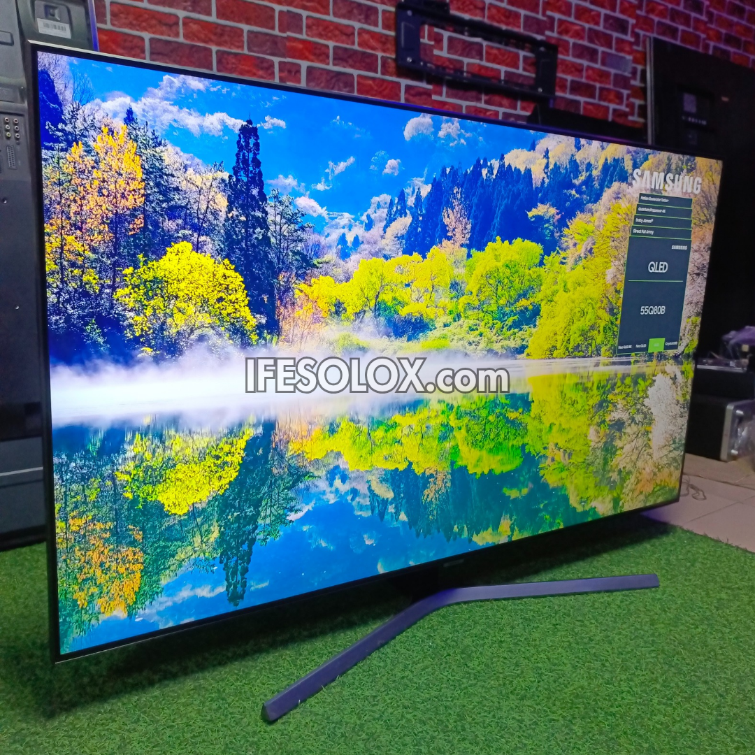 SAMSUNG 55 Inch 55Q80B Premium True 4K UHD Quantum HDR Smart Frameless QLED TV - Foreign Used