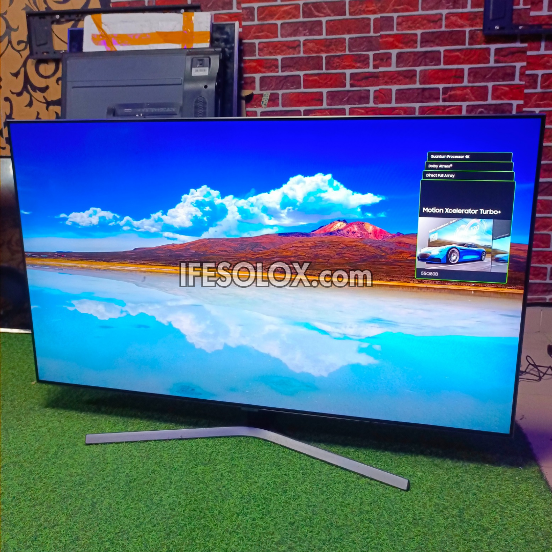 SAMSUNG 55 Inch 55Q80B Premium True 4K UHD Quantum HDR Smart Frameless QLED TV - Foreign Used