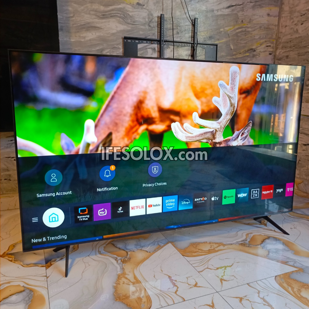 SAMSUNG 65 Inch UE65AU7172 Series 2021 Crystal UHD Smart 4K Frameless Apple TV with Bluetooth, Miracast, AirPlay 2 - UK Used