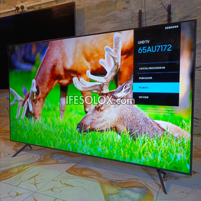 SAMSUNG 65 Inch UE65AU7172 Series 2021 Crystal UHD Smart 4K Frameless Apple TV with Bluetooth, Miracast, AirPlay 2 - UK Used