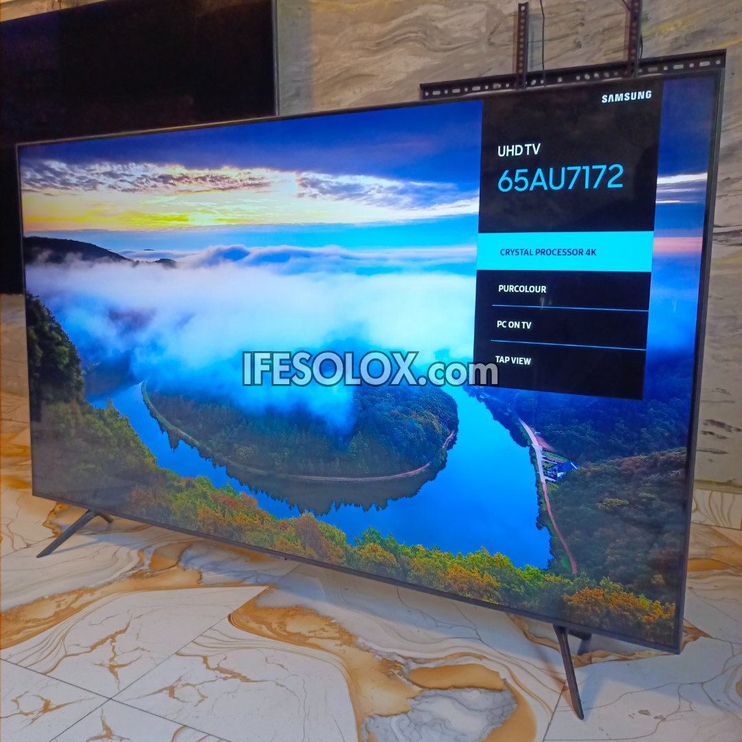 SAMSUNG 65 Inch UE65AU7172 Series 2021 Crystal UHD Smart 4K Frameless Apple TV with Bluetooth, Miracast, AirPlay 2 - UK Used