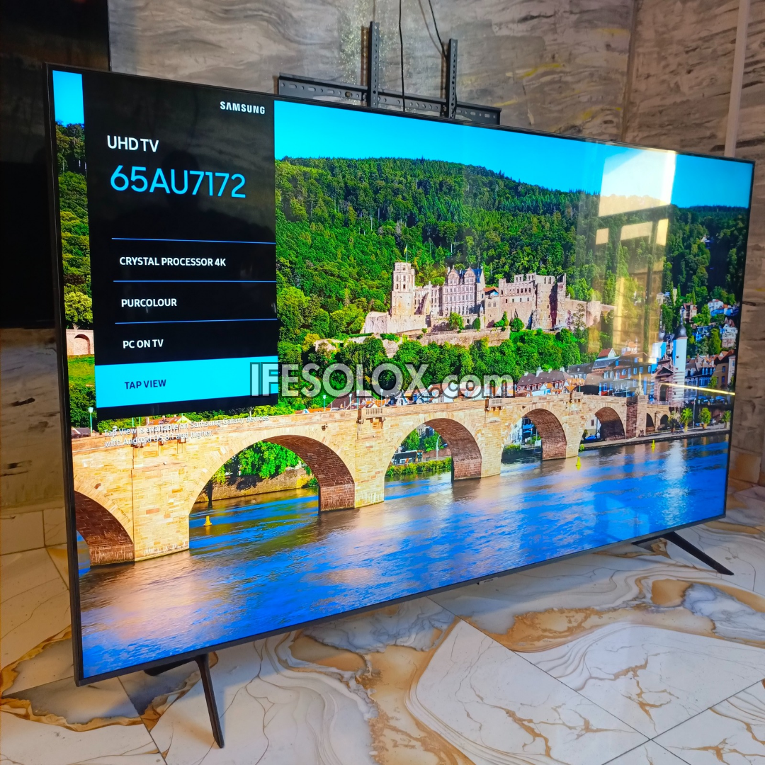 SAMSUNG 65 Inch UE65AU7172 Series 2021 Crystal UHD Smart 4K Frameless Apple TV with Bluetooth, Miracast, AirPlay 2 - UK Used