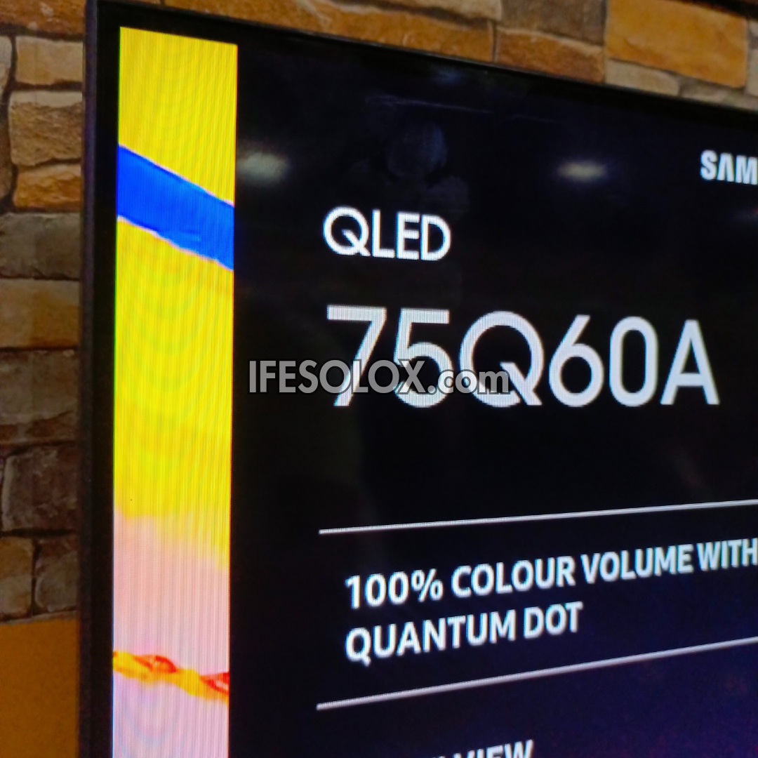 SAMSUNG 75 Inch QLED 75Q60A Certified True 4K UHD HDR10+ Smart Frameless QLED TV - Foreign Used