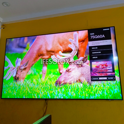 SAMSUNG 75 Inch QLED 75Q60A Certified True 4K UHD HDR10+ Smart Frameless QLED TV - Foreign Used