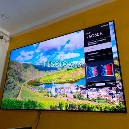 SAMSUNG 75 Inch QLED 75Q60A Certified True 4K UHD HDR10+ Smart Frameless QLED TV - Foreign Used