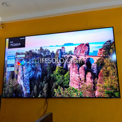 SAMSUNG 75 Inch QLED 75Q60A Certified True 4K UHD HDR10+ Smart Frameless QLED TV - Foreign Used
